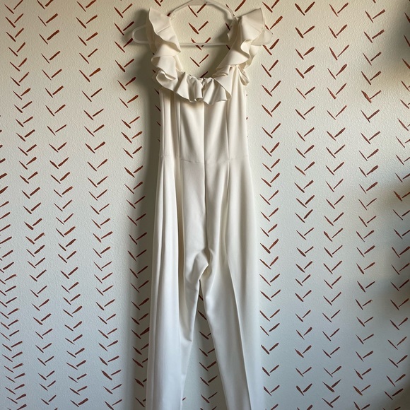 French Connection white ruffle jumpsuit - Picture 5 of 8